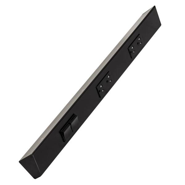 24" 20 amp 120 volt Black 2 Single Pole Switch/Receptacle Combination Power Strip